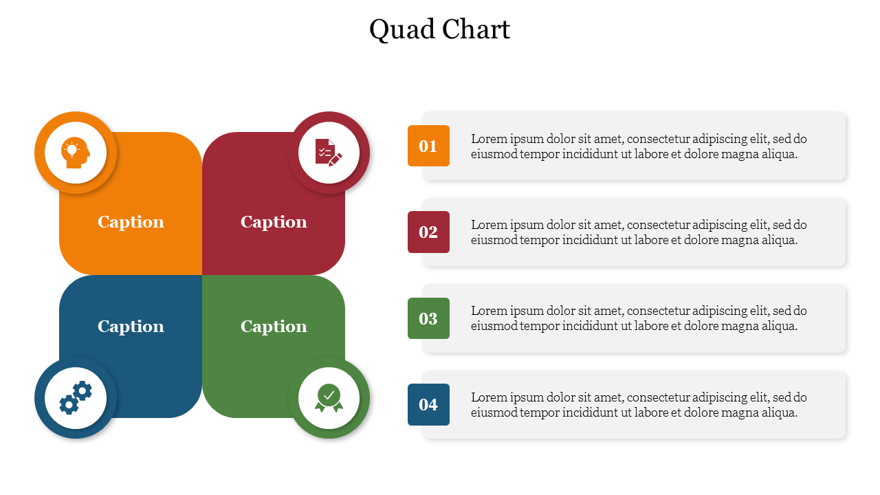 Best Quad Chart PowerPoint Template Presentation Slide